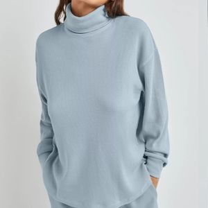 TNA Rosedale Thermal Turtleneck in Dune Blue, Size XS